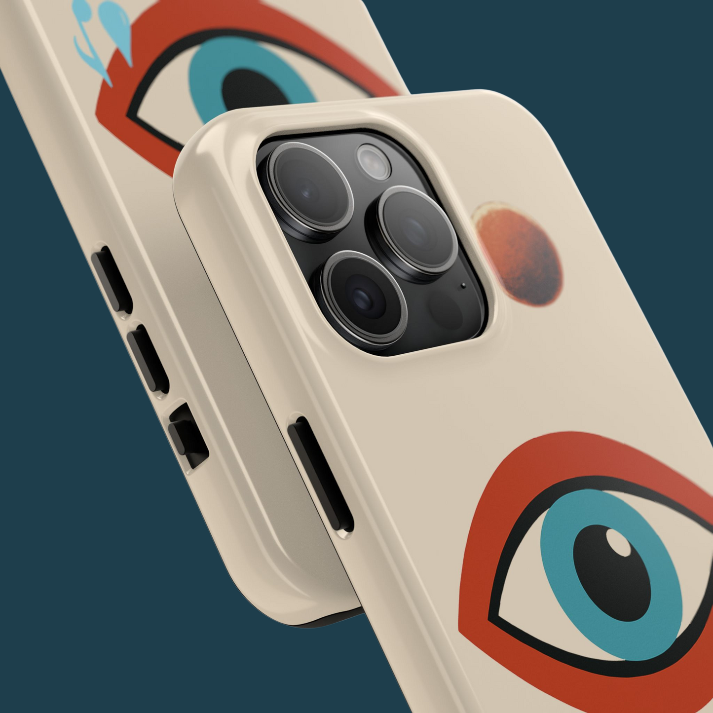 spaceRain iPhone Case | Surreal Eye & Teardrop Music Note | speechlessSpaceman