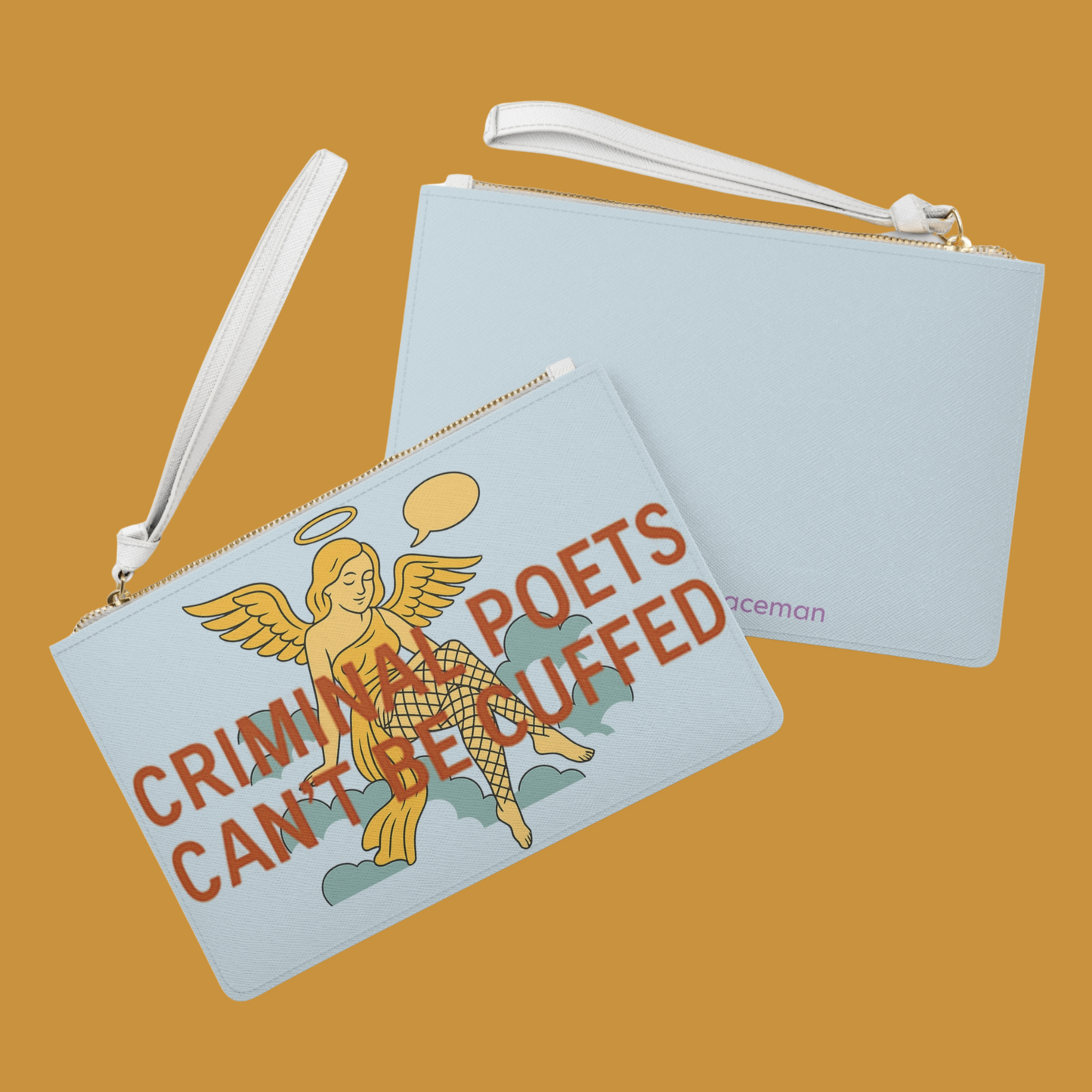 cloudBound Wristlet Clutch | Surreal Art Purse for Bold Expression | speechlessSpaceman