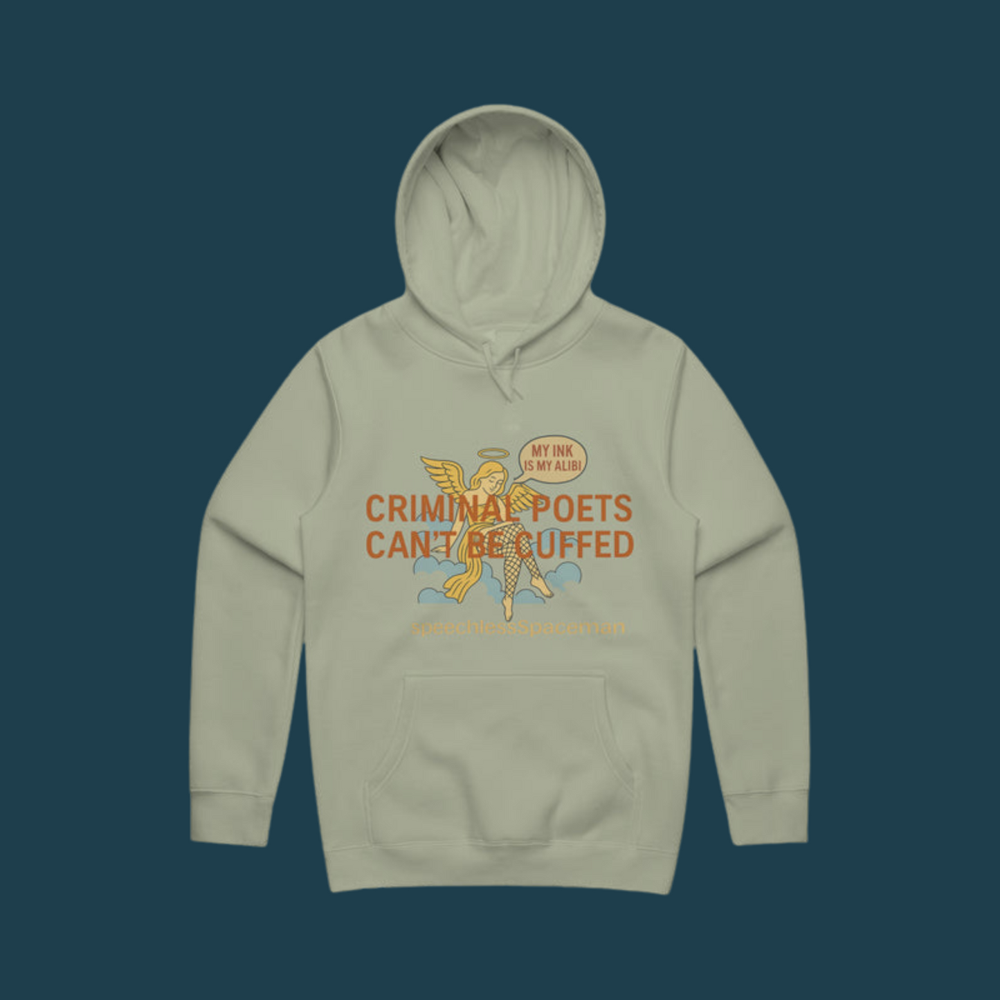 inkedAlibi Poetry Hoodie| Pistachio Paradox | speechlessSpaceman