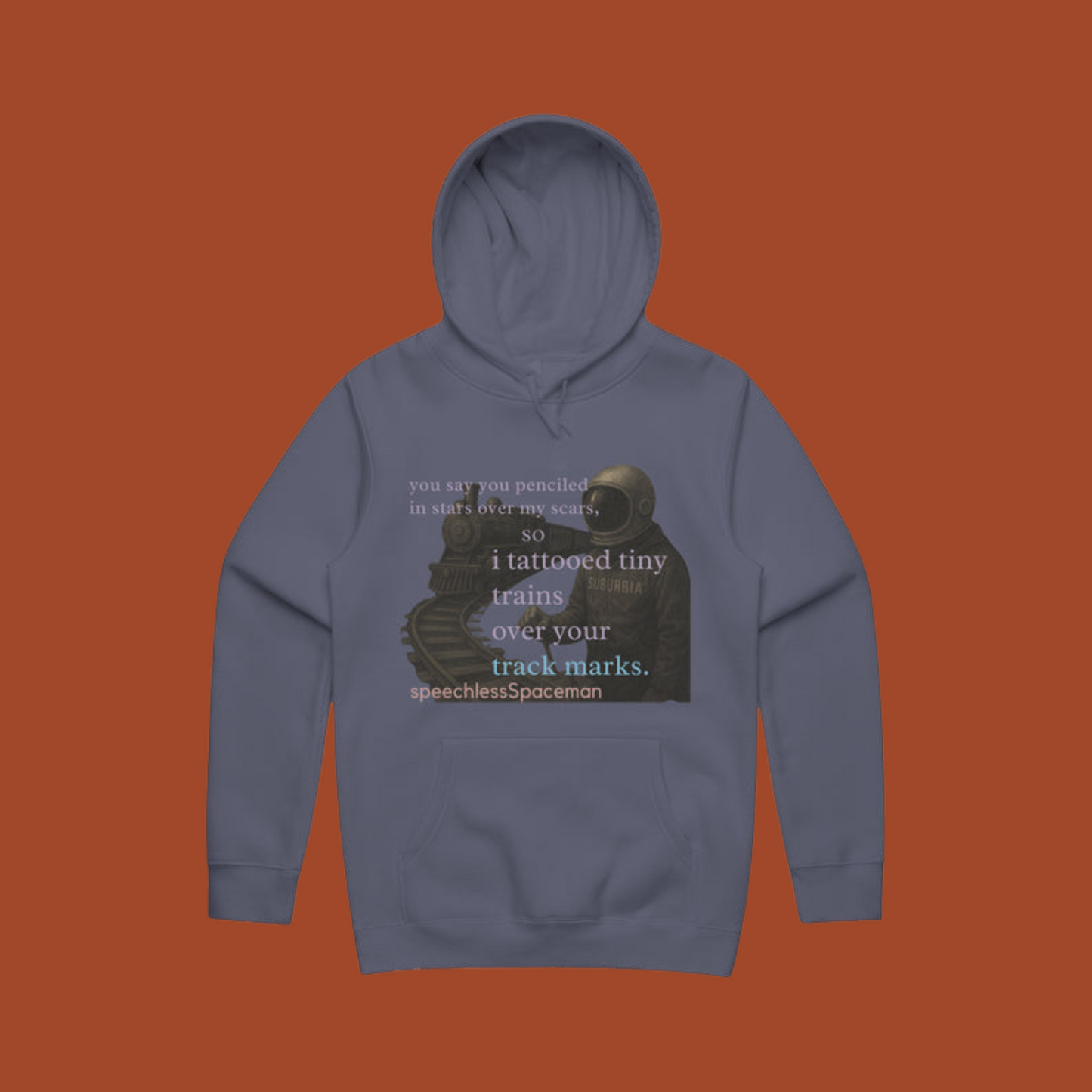 smear Poetry Hoodie | Slate Eclipse | speechlessSpaceman