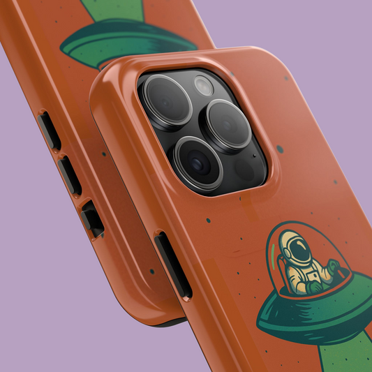 alienHeist iPhone Case | Astronaut UFO Abduction Art | speechlessSpaceman