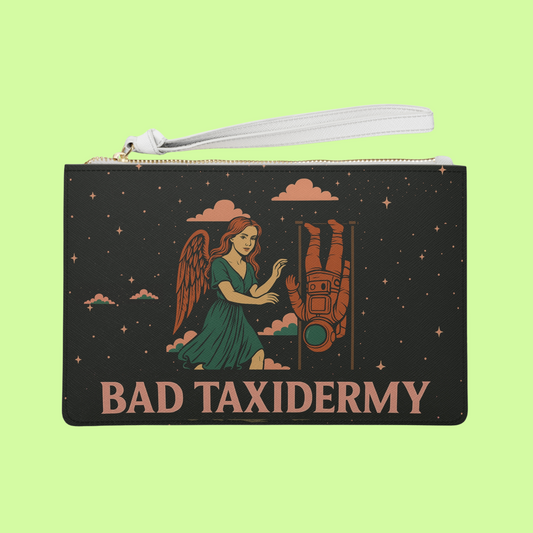 badTaxidermy Wristlet Clutch | Angel and Astronaut Dark Humor Bag | speechlessSpaceman