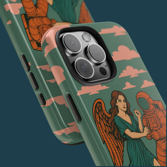 cosmicFlirt Phone Case | Angel and Astronaut Art Cover | speechlessSpaceman