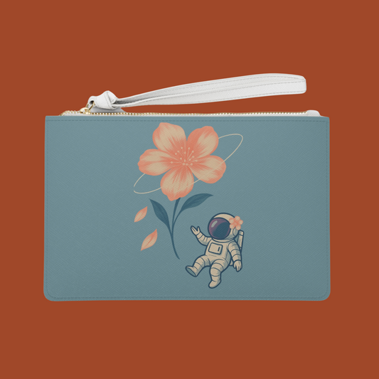 orbitFlower Wristlet Clutch | Astronaut Floral Wristlet Bag | speechlessSpaceman®