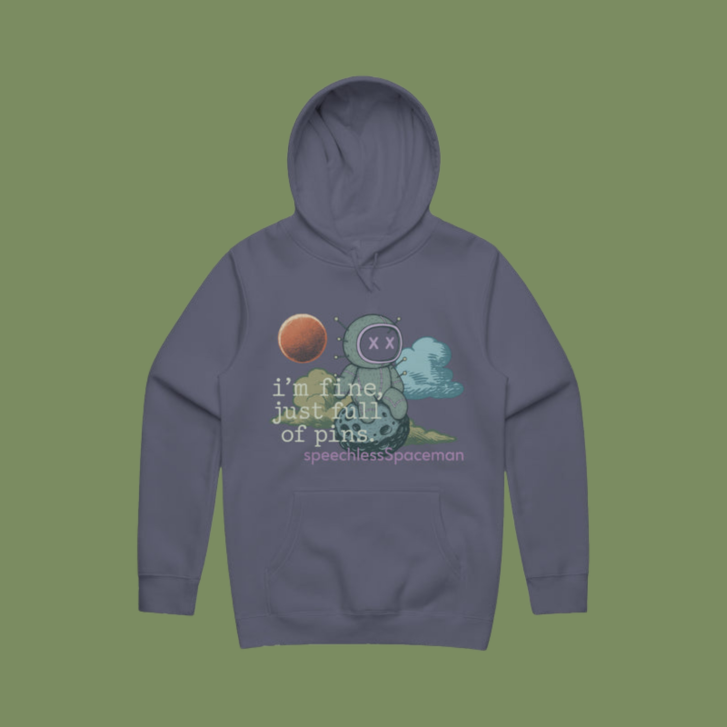 voodooLobotomy Poetry Hoodie | Slate Blue | speechlessSpaceman